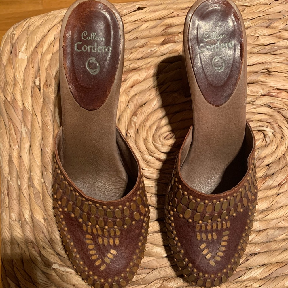 Studded Leather Clogs